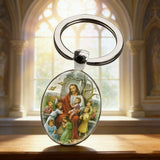 Jesus and the Children Oval Keychain: A Symbol of Love and Innocence