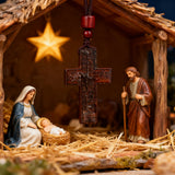 Wooden Savior Cross Necklace