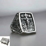 S925K Silver Handcrafted Jesus Crucifixion Scene Ring - BGCOPPER