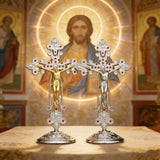 Ornate Jesus Crucifix Figurine: Elegance & Faith in One