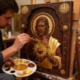 Sacred Heart Wood Carvings: Jesus & Mary, Handcrafted Tokens of Divine Love