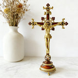 Hand-Painted Metal Jesus Christ Crucifix: Sacred Home Decor - Christian gift presentation