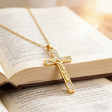 Zircon-Encrusted Jesus Cross Necklace: Faith Worn with Grace