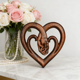 12-inch heart-shaped wood carving: carving time in the name of love