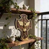 Archangel Michael Solid wood carving gift - Hand carved from a whole piece of wood