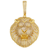 18K Gold Plated Pendant with Bling Cuban Chain Lion King Pendant Necklace for Men, Cubic Zirconia - BGCOPPER