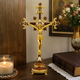 Hand-Painted Metal Jesus Christ Crucifix: Sacred Home Decor