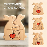 Personalized Wooden Bunny Family Puzzle | Family Keepsake