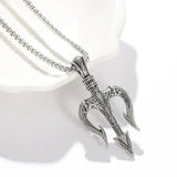 Poseidon Trident Necklace Men's Lucky Charm - BGCOPPER