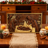 Krippe Holz geschnitzte Plakette, religiöses Wand dekor, Weihnachts geschenk