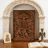 Handcarved Beechwood Crucifix Relief — Let His Sacrifice Settle Into Your Days