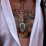 S925K Silver Necklace Sword and Shield Rose: Embedded Shield of Faith - BGCOPPER