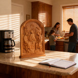 【Holy Trinity Wood Carving】Handcrafted Beech Wood Icon Three Graces Colorway Home Prayer Altar Spiritual Gift