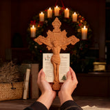St. Benedict Exorcism Cross wood carved - Bless you and your family