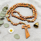 Wooden Medal Rosary with Cross