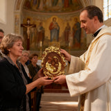 Bgcopper Holy family Nativity Wood Carving Gift Religious Family Wall Decor