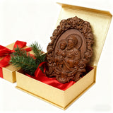 “St. Joseph & Child Jesus” Hand-Carved Wood Icon – A Timeless Christian Gift for Father’s Day & Faithful Homes