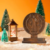 Saint Benedict Double Side Tabletop Plaque - BGCOPPER