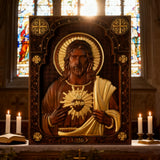 Sacred Heart Wood Carvings: Jesus & Mary, Handcrafted Tokens of Divine Love