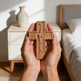 BGCOPPER Savior Jesus Cross - Carved from Natural Wood
