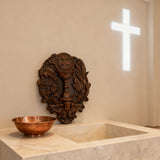 First Communion Christian Wood Carving - Sacrament of the Holy Eucharist Plaque