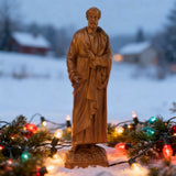 St. Peter Boxwood Sculpture Hand-Carved Apostle Figure | Your Spiritual Companion in Faith & Restoration