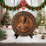 St. Francis of Assisi Patron Saint of Animals Religious Icon - Natural Wood Wall Decoration Hanging Souvenir - BGCOPPER