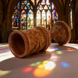 Boxwood "Last Supper" Chalice Hand-Carved Communion Cup | Eternal Symbol of Redemption & Fellowship