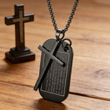 Lord’s Prayer Cross Dog Tag Necklace: Faith That Rides With You