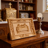 Limitiert: Südeuropäischer Buchsbaum Jesus Letztes Abendmahl - Religiöse Vatikan Christliche Wandkunst-Skulptur