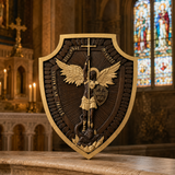 Guardian Michael Wood Carving - Handcrafted Spiritual Shield & Heirloom Gift