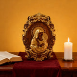 Mother Mary with Baby Jesus Wood Carving Decor