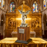 The size is only 153mm. Archangel Michael Statue: A Resin Symbol of Divine Protection & Spiritual Strength