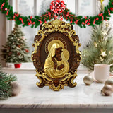 Mother Mary with Baby Jesus Wood Carving Decor - BGCOPPER
