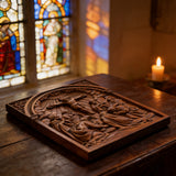 Handcarved Beechwood Crucifix Relief — Let His Sacrifice Settle Into Your Days