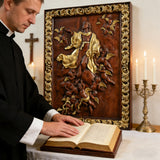 Assumption of Mary Hand-Carved Wood Wall Art: A Tribute to Heavenly Glory