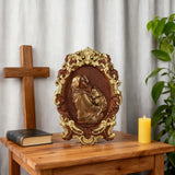 Our Lady & Child Wooden Plaque: A Christian Symbol of Mary’s Love & Christ’s Humble Birth