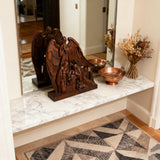 Hand-Carved Holy Family & Guardian Angel Solid Wood Statue: A Faith Artwork Anchoring Divine Blessings for Your Home