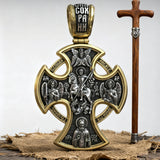 Double-sided S925k silver pendant depicting the Passion of Christ and St. George slaying the dragon.