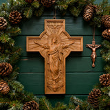 Ascension of Jesus wood carving cross