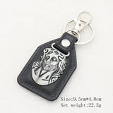 St.Benedict Guadalupe Miraculous Medal Keyrings Leather Car Key Chains - BGCOPPER