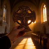 Hand-Carved Beechwood “Hand of Redemption” Crucifix | The Passion and Divine Grace of Christ