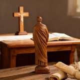 St. Peter Boxwood Sculpture Hand-Carved Apostle Figure | Your Spiritual Companion in Faith & Restoration