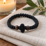 Adjustable Orthodox Prayer Rope Bracelet – Hand-Knotted Christian Prayer Cord with Wooden Beads