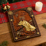 Jesus in Gethsemane Hand-Carved Wood Wall Art: The Weight of His Humble Sorrow