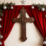 Bgcopper Lamb of God Wood Carving Cross Wall Decor - Paschal lamb