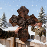 American Eagle Wooden Cross – God Bless America