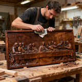 Bgcopper Last Supper Religious Carving Icons Gifts Wood Carving Religious Wood Wall Art