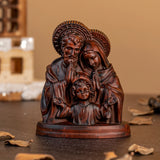 Holy Family Round Wooden Tabletop Ornament - BGCOPPER