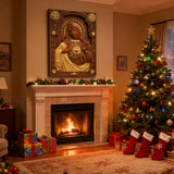 Immaculate Heart of Mary Hand-Carved Beech Wood Sculpture | Sacred Home Altar Ornament